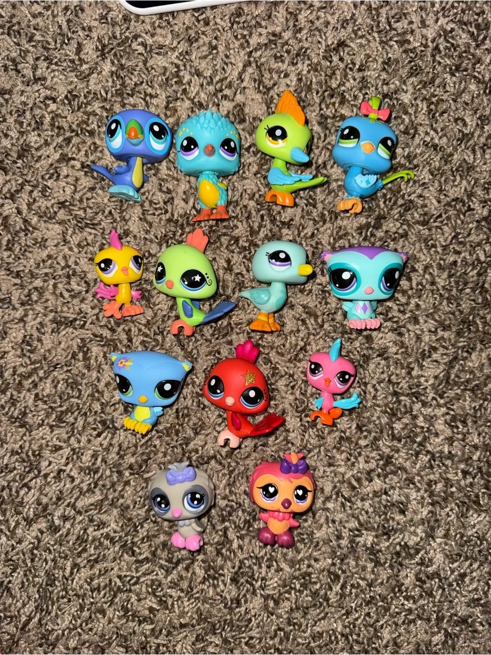 Littlest Pet Shop Assorted Bright Blue Green Pink Red Bird Figures